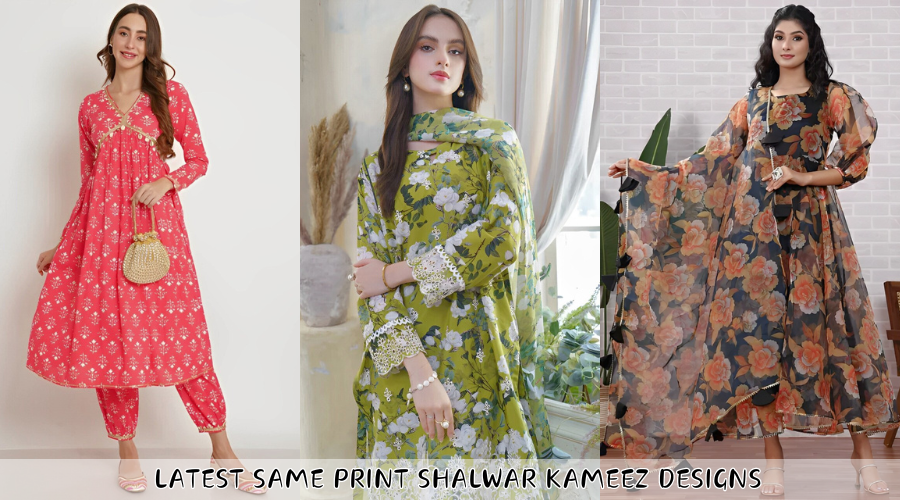 10+ Latest Same Print Shalwar Kameez Designs For Eid 2024 – Pandi.pk